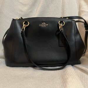 Coach Black Pebbled Grain Leather Shoulder/Cross Body Bag